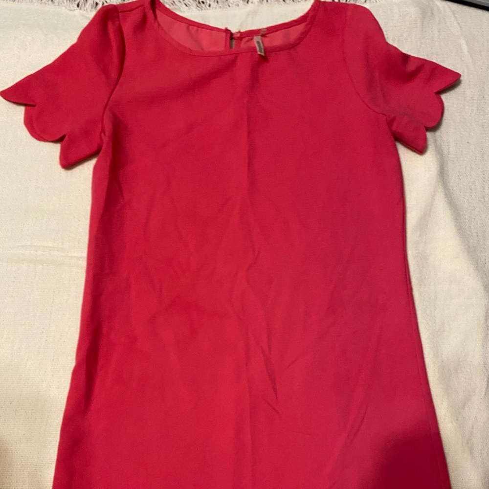 mittoshop hot pink scalloped dress